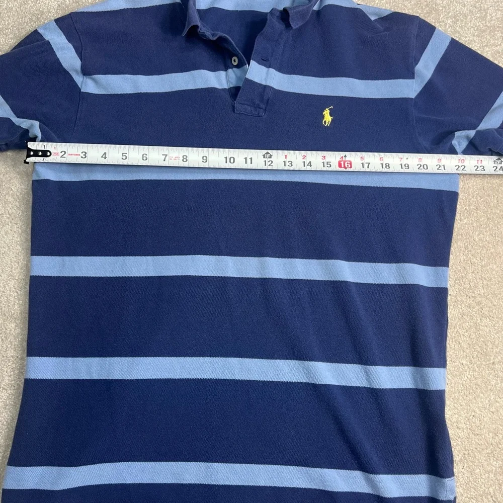 Ralph Lauren Navy Blue‎ Striped Polo Shirt
